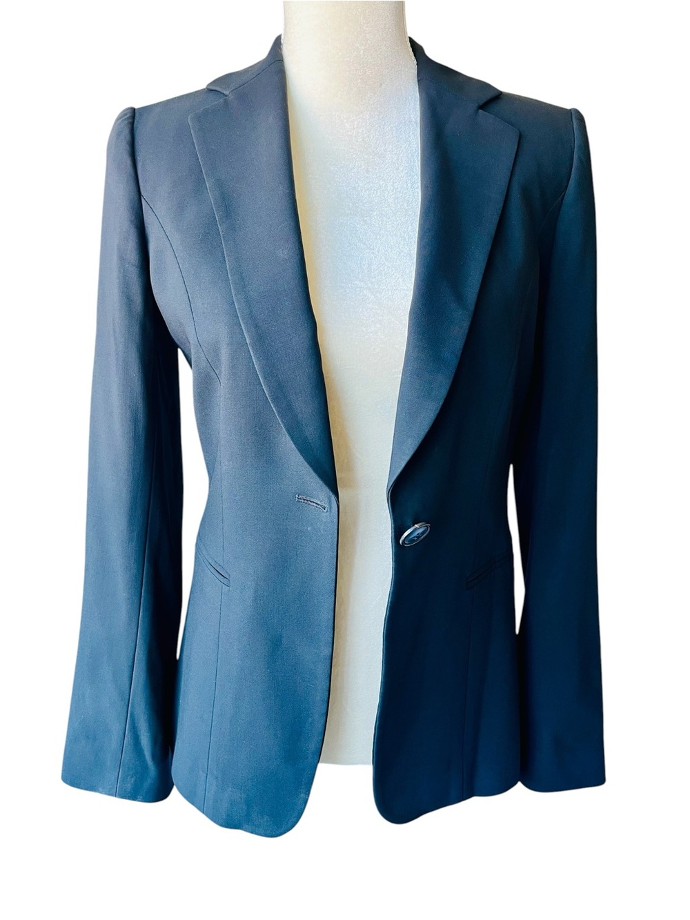 Giorgio Armani Black Virgin Wool Pant Suit IT 42 US 6 Made In Italy Blazer - Picture 13 of 16
